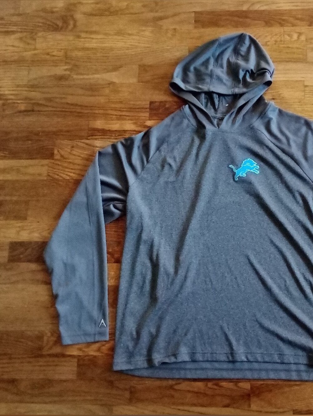 Detroit Lions Gray Hooded Long-Sleeve Shirt Men's XL